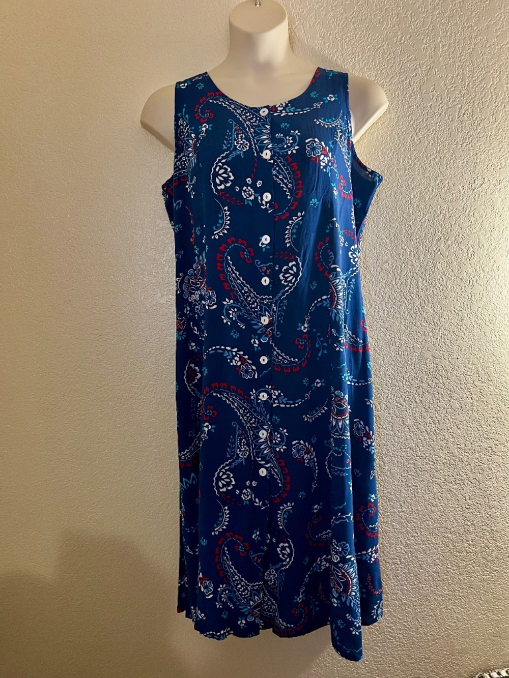 KORET Blue Paisley Button Down Maxi Dress